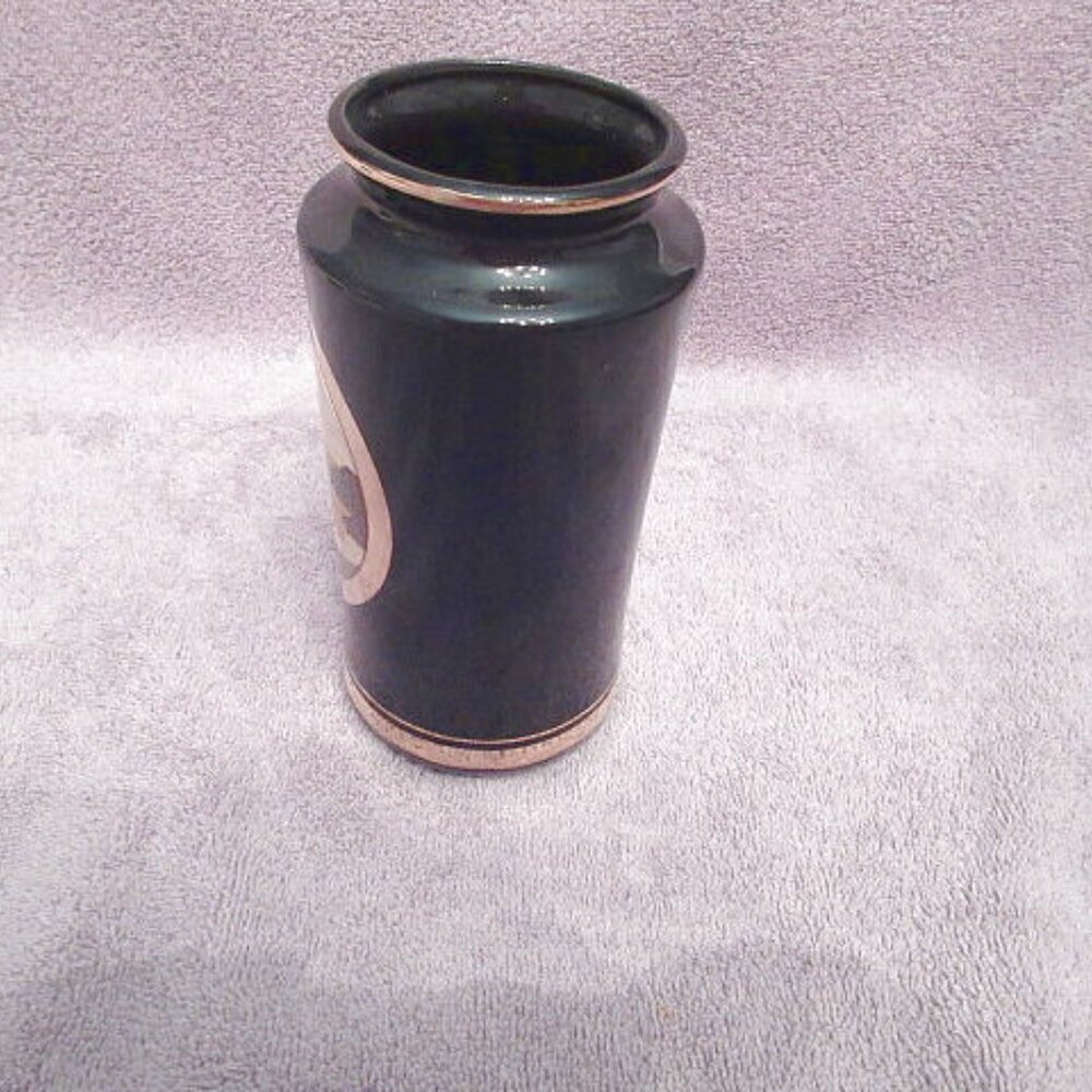 Vintage Japan Art of Chokin Vase 24K Gold Trim Copper Gilded Exotic Asian MCM - Picture 6 of 10